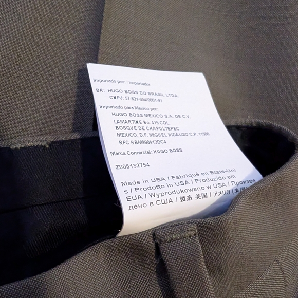 BOSS Hugo Boss 32R 100% Wool Dress Pants Trousers Grey Green Neutral Made in USA - Picture 6 of 6